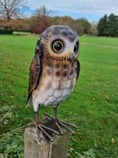 Metal Standing Owl 30cm Garden Ornament Indoor Outdoor  New