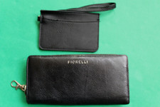 Fiorelli Leather Black Purse wallet 7.5 x 4" closed Excellent Cond & small purse