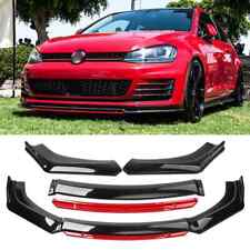 For VW Golf GTI MK6 MK7 MK7.5 12-20 Front Bumper Lip Splitter Spoiler Black+Red