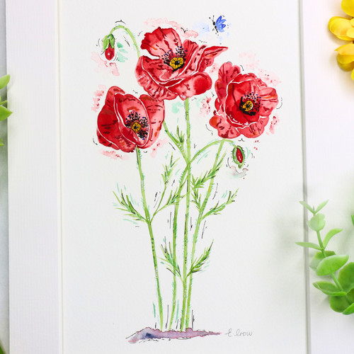 Poppy original hand-painted
