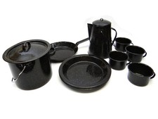 Black Speckled Enamel Camping