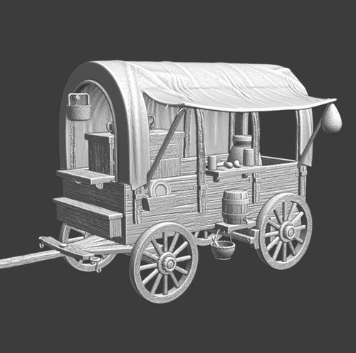 54mm medieval wagon - 54mm, shop