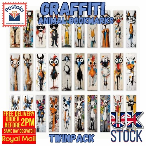 Graffiti animal bookmarks twin - graffiti,