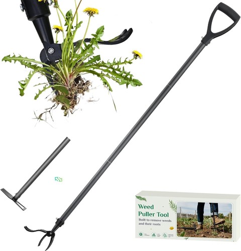 Stand weed puller - 2-in-1, &