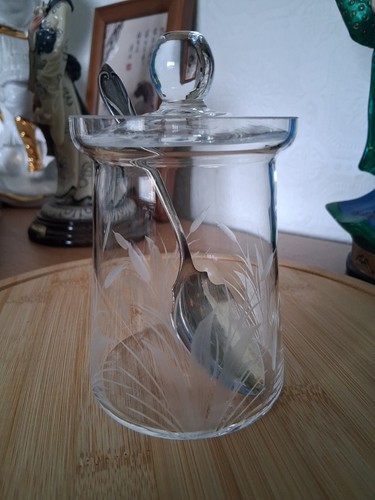 Vintage hand cut etched clear - vintage,