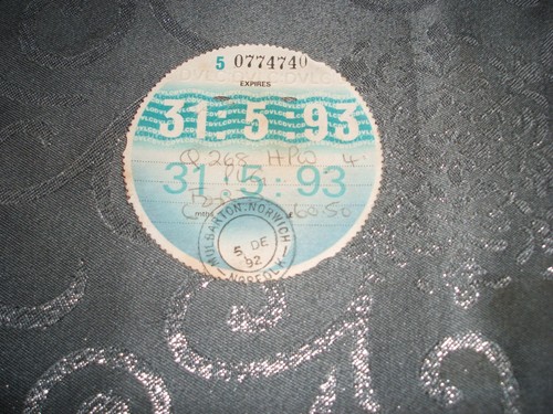 Tax disc 93 - tax, disc...