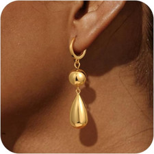 Gold Hoop Earrings, Chunky