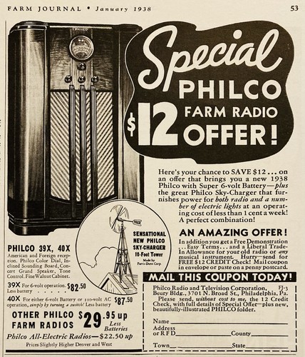 1938 philco radio - 1938, &