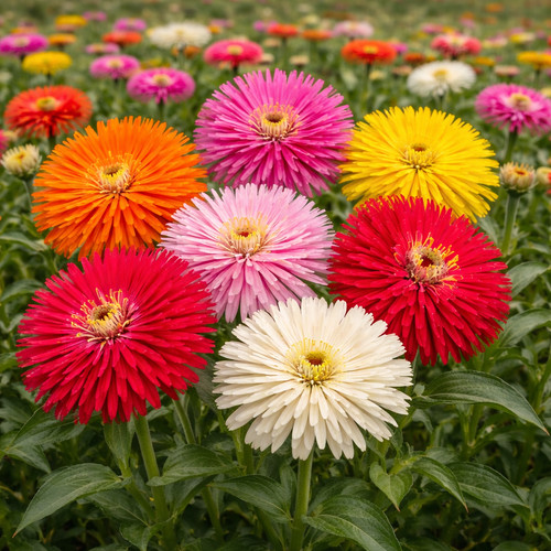 Giant cactus zinnia seeds mix - giant,