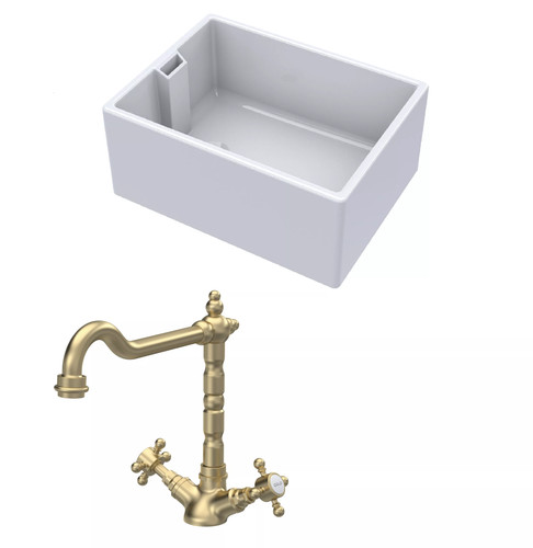 Traditional fireclay kitchen - traditional,