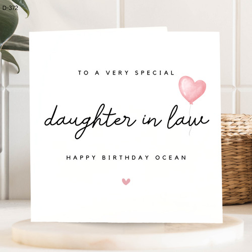 Daughter law birthday card - daughter,