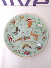 Antique Chinese Celadon Green Famille Rose Medallion Decorative Plate - 26cm