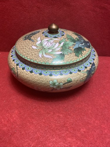 Cloisonne lidded bowl - lidded,