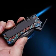 Straight Jet Gas Flashlight Lighter Windproof Cigar Drill Lighter Smoking Chill
