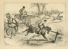 FOX HUNTING HORSES JUMPING