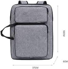 A3 Waterproof Art Portfolio Case and Backpack for Artists, Grey