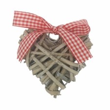 10cm Grey Wicker Heart with