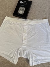 Sunspel Superfine Egyptian Cotton white two button shorts new/unused