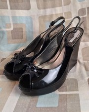 Via Uno Black Patent Slingback