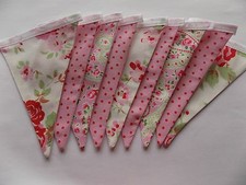 Cath Kidston Bunting Vintage Style Cottage Floral Rosali Fabric Backed Handmade