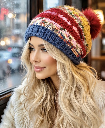 Slouch hat beanie fair isle - beanie, fair-isle
