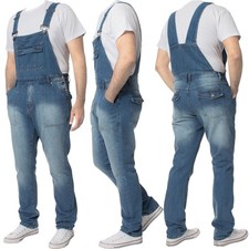 Enzo Jeans Dungarees Mens