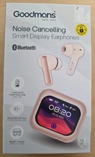 (QQQ) Goodmans Noise Cancelling Smart Display Bluetooth Earphones, Pink, New, BD