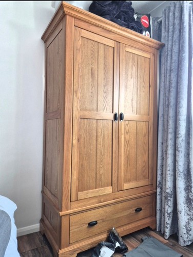 Solid oak double - double, wardrobe