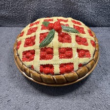 Vintage Large Cherry Pie Style Lidded Ceramic Pie Serving Dish  - 28cm