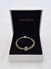 Pandora Charm Bracelet Multi Strand Fabric Miss Hedgehog Silver 925 ALE Charm