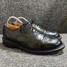 NPS Northamptonshire Productive Society Brogues Shoes Mens UK 8 Black Leather