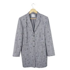 Casali Vintage Women's Grey Floral Pattern Coat Size 16