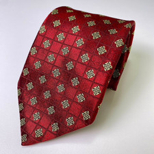 Medallion Silk Tie Red/Gold