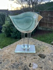 Collectible Nobile Glass Turquoise Blue Bird Figurine Ornament