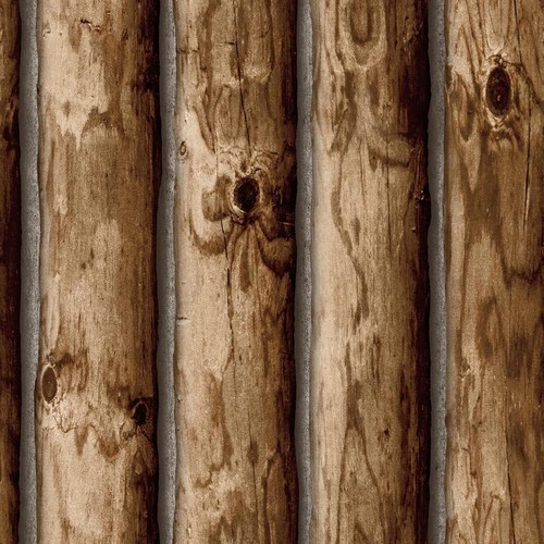 Brown cabin logs peel stick - cabin,
