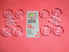 10 SEWING MACHINE BOBBINS 11.5MM X21MM + 5 NEEDLES JANOME/BROTHER/SILVER/TOYOTA