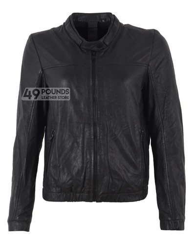 Ladies black biker style slim - black,