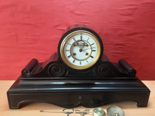 Victorian slate mantel clock - victorian,