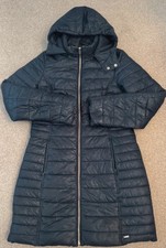 Joules Ladies Quilted padded navy longline joules coat Jacket size 12