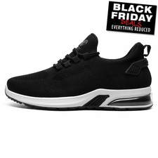 Crosshatch Sandholt FlyKnit Mens Trainers Designer Shoes Casual Sneakers Black