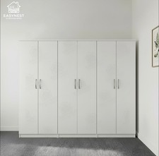 6 Door Wardrobe White Ready