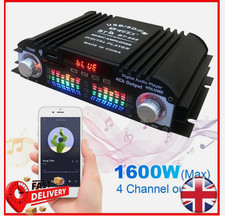 1600W 4 Channel Bluetooth Car HiFi Sound Power Amplifier Stereo Amp Audio Player