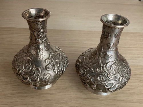 Pair antique silver small - silver,