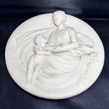 Display Plate MADONNA TENERA Ivory Alabaster By Alberto Santangela Italy 1984