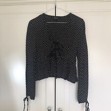 Brand New Topshop Tie-Up Mini Polka Dot Top