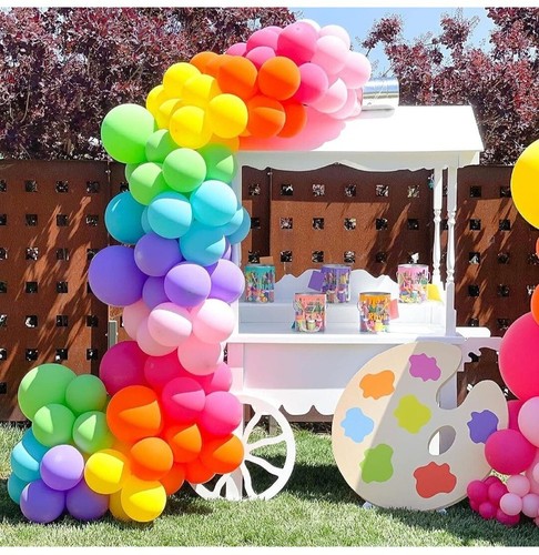 Rainbow balloon arch - rainbow,
