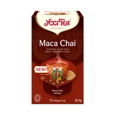 Yogi Tea Maca Chai Blend Of Maca, Cinnamon and Cloves Organic Tea Caffeine Free