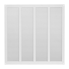 White Metal Air Vent Grille 400mm x 400mm Fly Screen Flat Louvre Duct Cover
