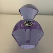 Vintage Art Deco Shaped Purple Glass Perfume Scent Bottle With Stopper 5 in 