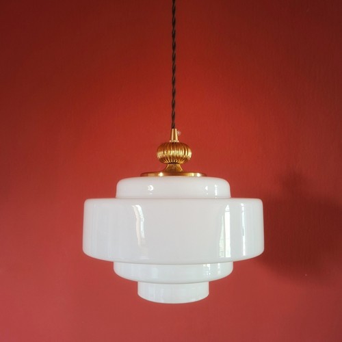 Art deco opaline white glass - art,